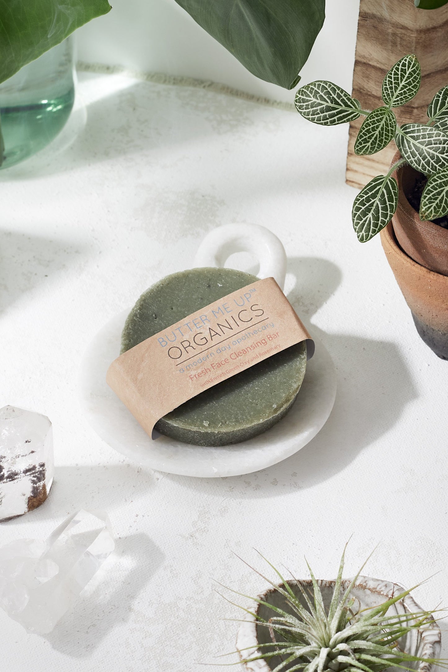 Face wash cleansing bar with French Green Sea clay